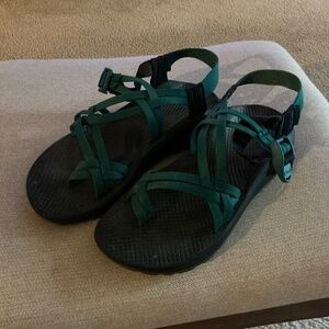 Chaco Women's Strappy Sandals - Blue/Green Size 8